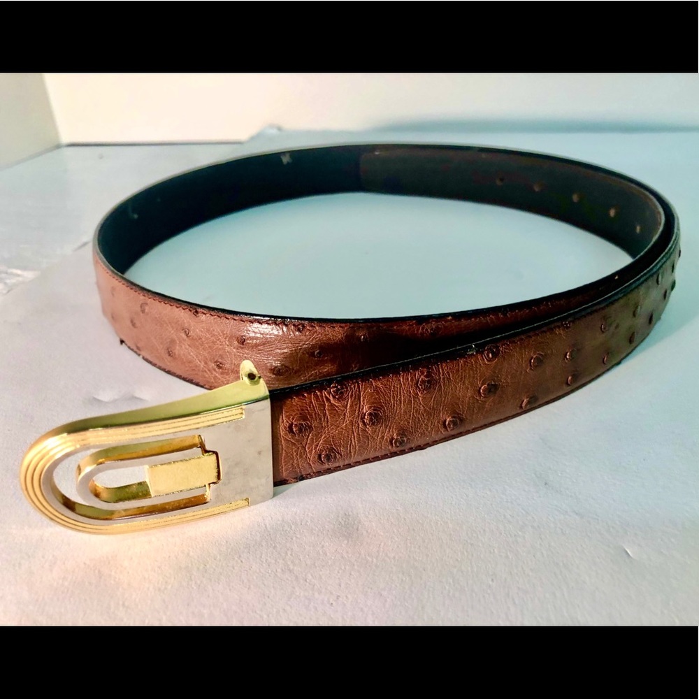 MEN’S FAUX OSTRICH BELT.